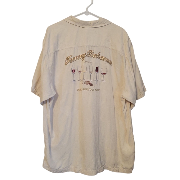 EUC Tommy Bahama 100% Silk Hawaiian "Six Flights" Button Front Shirt, Size XL - Picture 5 of 8